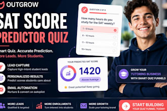 create outgrow sat score predictor quiz lead funnel tutor education marketing