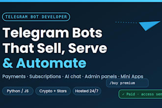 develop a custom telegram bot, ai, and admin panel