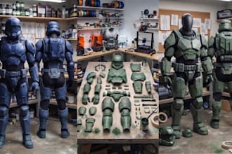 custom wearable 3d armor 3d helmet cosplay creation stl armor printing design