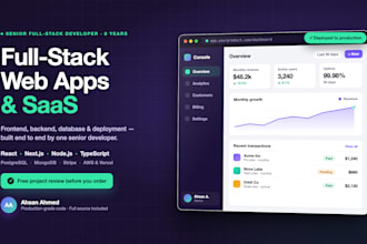 develop a full stack web app in react, node and nextjs