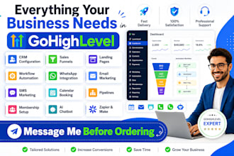 gohighlevel expert ghl CRM setup, automation and whatsapp integration