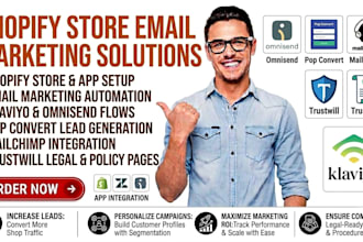 shopify store email marketing omnisend pop convert mailchimp trustwill klaviyo