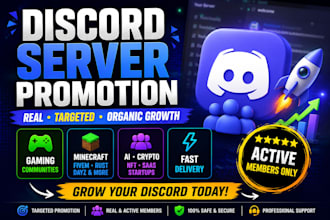 do organic discord server promotion, targeted discord promotion and advertising