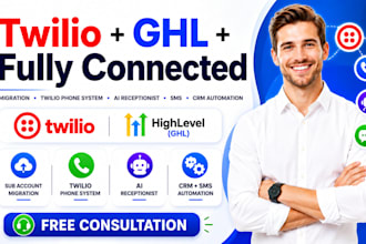 ghl sub account migration twilio phone system ai receptionist SMS CRM automation