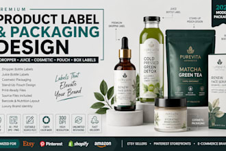 design dropper bottle label juice label cosmetic label pouch packaging design