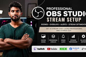 create professional obs studio scenes, overlays, alerts, and stream setup