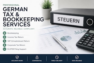 do german bookkeeping, income tax, vat, corporate tax return filings via elster