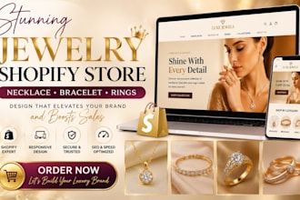 design jewelry shopify store necklace bracelet rings shopify website