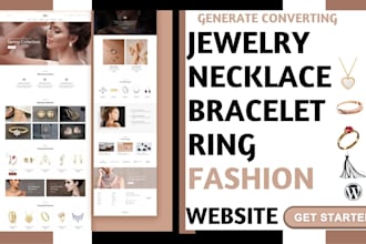 design jewelry website, fashion necklace bracelet ring jewelry website