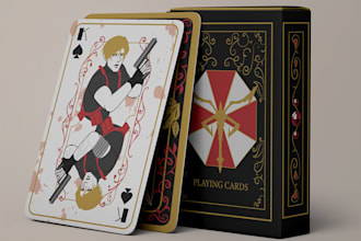 design custom playing cards, poker cards, party card games and card illustration