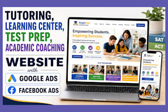 design tutoring, learning center, academic coaching website with google ads meta