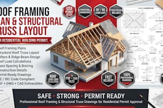 design roof framing plan structural truss layout for residential building permit