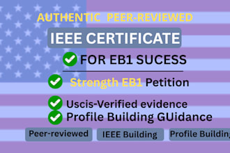 write a professional eb1 eb1a peer review media article uscis petition