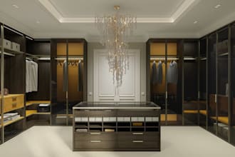 design modern and luxury closet design bathroom bedroom, 3d interior rendering