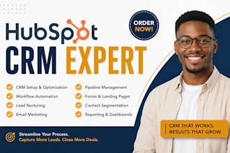setup hubspot CRM, CRM workflow setup, lead nurturing and hubspot automation