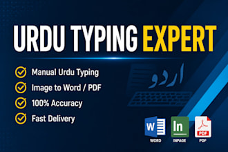 do professional urdu transcription, roman urdu typing, and document formatting