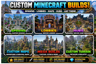 build a custom minecraft map, server spawn, lobby, hub, and terrain