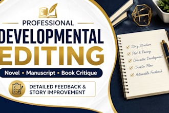 provide professional developmental editing for your  novel or manuscripts