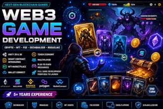 develop web3 crypto games, p2e games, nft games,deckbuilder roguelike game