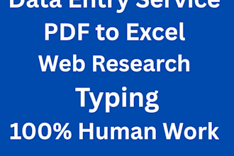 do data entry, pdf to excel, copy paste and google sheets
