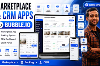 build bubble io marketplace, booking app, client portal or CRM