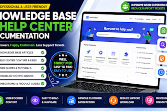 write knowledge base, help center and user guide documentation