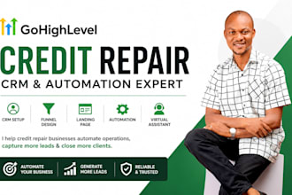 gohighlevel credit repair, landing page, automation, funnel, crc marketing hub