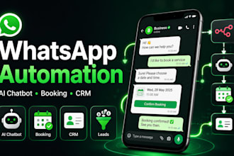build n8n whatsapp automation, whatsapp ai chatbot, crm integration