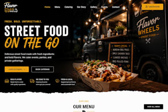 design wix food truck website street food catering menu website