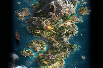 create a high quality fantasy map art