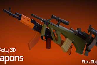 do low poly 3d weapons for you
