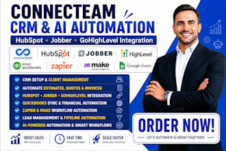 setup connecteam hubspot quickbooks integration jobber gohighlevel automation
