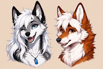 draw fursona headshot furry headshot furry pfp furry icon anthro headshot