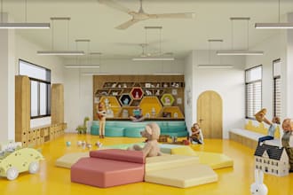 design a 3d kids room, nursery, and astronomical bedroom interior