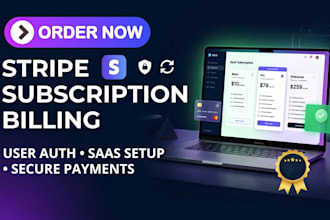 add stripe subscription billing and user auth to your web app, subscription
