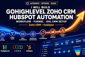 build gohighlevel zoho CRM hubspot automation workflow funnel ghl CRM setup