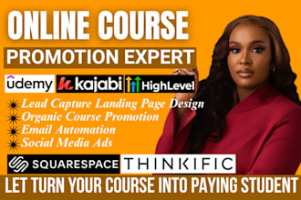 udemy online course promotion kajabi business coaches course promotion SEO