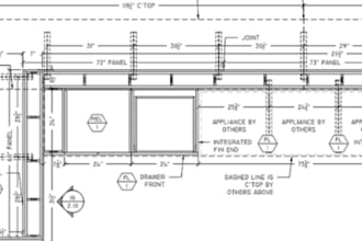 draft millwork technical shop drawings for fabrication
