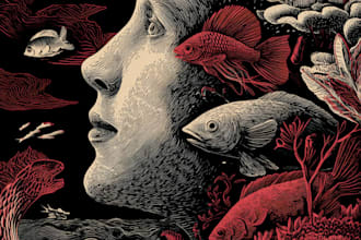 reate awesome linocut illustration for your brand