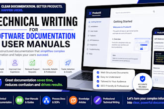 provide technical writing for software documentation and user manuals