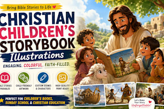 write christian children storybook illustration children biblical parable book