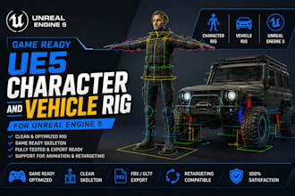 game ready ue5 character and vehicle rig for unreal engine 5