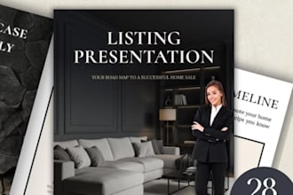 design real estate luxury realtor buyer seller listing presentation booklet
