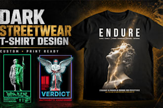 design dark streetwear t shirt graphics