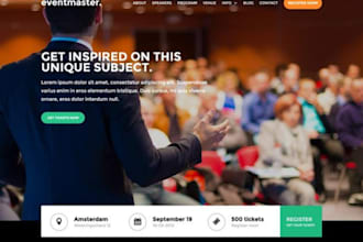 design, redesign, develop a modern event website, conference, or wedding website