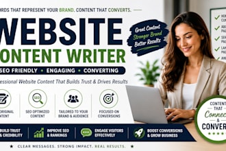 write SEO website content for your homepage, about us, and service pages