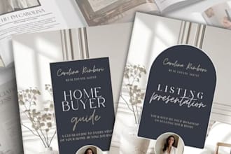 design luxury real estate listing booklet, residential development brochure