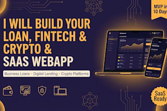 build loan webapp saas, business loan fintech webapp, crypto webapp saas finance