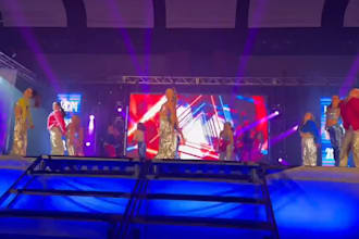 create concert visuals led wall, resolume vj loops for edm festival techno party