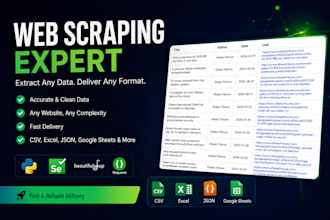 scrape web data, store it in a database, and build fastapi endpoints